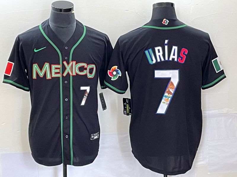 Men 2023 World Cub Mexico #7 Urias Black white Nike MLB Jersey1->more jerseys->MLB Jersey